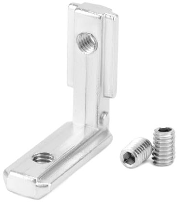 QWORK® 50stk. T Slot T-Nut Aluprofil 2020 Nut 6 M4 Winkelwinkel, 90° L-Form Inneneckverbinder Eckverbinder Zinklegierung Vernickelt