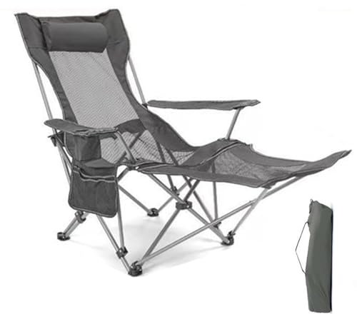 Liegestuhl klappbar leicht, Verdickung der Rohrwand, Oxford-Stoff, Aufbewahrungstaschen und Getränkehalter, strandstuhl, Für Garten, Strand, draussen (Color : F)