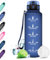 KollyKolla Wasserflasche 1.5L, Trinkflasche Sport, BPA-Frei, Trinkflasche mit Zeitmarkierungen, Trinkflasche Gym, Auslaufsicher, Kohlensäure Geeignet, für Erwachsener, Büro, Fitness, Yoga, Uni, Gym