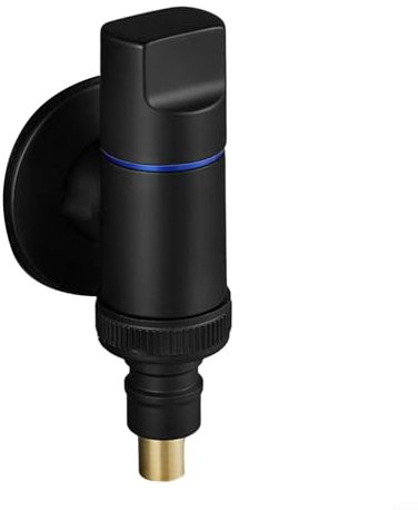 Rubinetto per lavatrice manuale, in metallo, ad apertura rapida, valvole di arresto ad angolo per la riparazione di servizi igienici per bagno, accessori idraulici (nero)