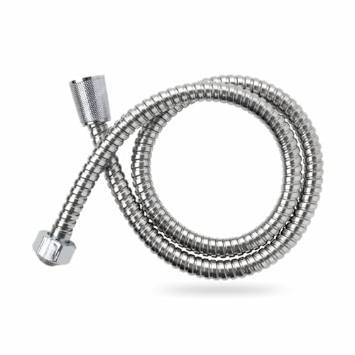 Stainless Steel Hose High Pressure Resistance Universal Standard Fitting DIY Replacement Leakproof Bath Shower Hose Pipe for Conventional Shower Heads Taps Bathroom Accessories (1.2m)