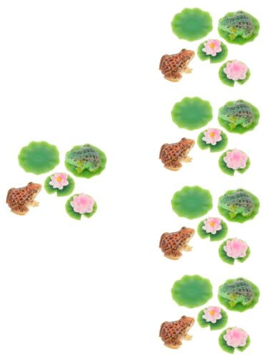BESPORTBLE 5 Juegos De Pequeños Adornos para El Baño Estatuas De Rana Lindas Ballenas Peces Rana En Miniatura Rana De Peluche Nenúfar Juguete para Juguetes Acuáticos Decoración De