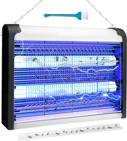BORDEAG Lampada Antizanzare - Anti Zanzare Elettrico, Lampada Antizanzare Elettrica 6W, Trappola per Zanzare, Elettrico Zanzariera per Giardini Interni