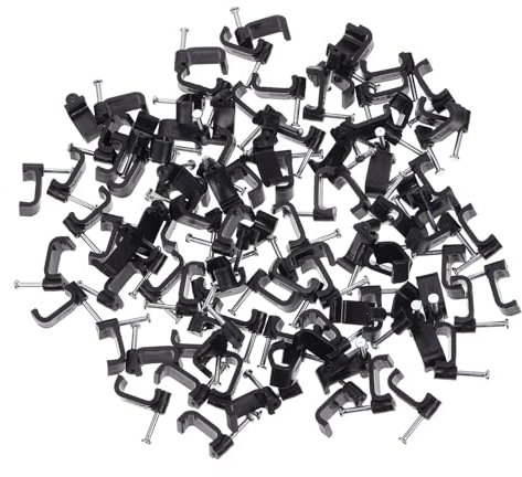 DIYEAH 100pezzi Fascette Di Fissaggio Cavi in Ganci Forma Di j Materiali Di Fissaggio Per Tubi Mezzi Morsetti Per Uso Fai Da Te e Professionale