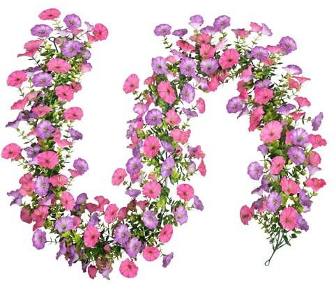 180 cm Rampicanti Artificiali, Ghirlanda di Fiori Rosa e Viola