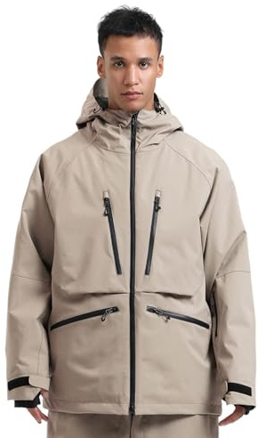 GSOU SNOW Hombre Mujer Chaqueta Esquí Baggy Cortavientos Aislada Capucha | 15K Impermeable,10K Transpirable,Cortavientos Capucha,Aislada Falda Nieve,Rejillas Axilas,Multi-Bolsillos,Deportes Invierno