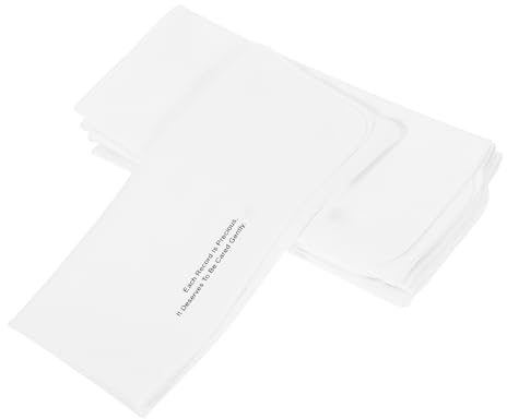 DOITOOL 5pcs CD Cleaning Kit with Portable and Reusable Fiber Cloth for CD Discs and Phone Screens, for Music Enthusiasts, White Record Cleaning Cloth and Tv Screen Cleaner