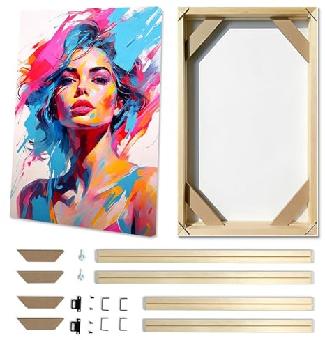 60x120cm Canvas Frame for 65x125cm Canvas,Stretcher Bars DIY Solid Wooden Picture Frames Kit for Oil Painting,Diamond Painting,Posters,Wall Art Multiple Sizes with Self Assembly Kit