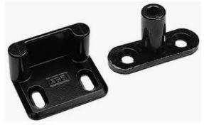 effedielle® Kit base per spagnolette AGB a 1 e 2 ante composto da 1 perno diritto+ piastra di chiusura ad angolo colore nero AGB