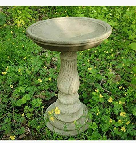 Twist Bird Bath Feeder Stone Statue | Vintage Outdoor Garden Ornament Decoration