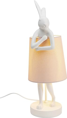 Kare Design Tischleuchte Animal Rabbit, Rosa/Weiß, 50x17x20 cm, Tischlampe, Hasenleuchte, Nachttischlampe, Tiermotiv, Schreibtischlampe, Leuchtmittel nicht inklusive, Wohnzimmer