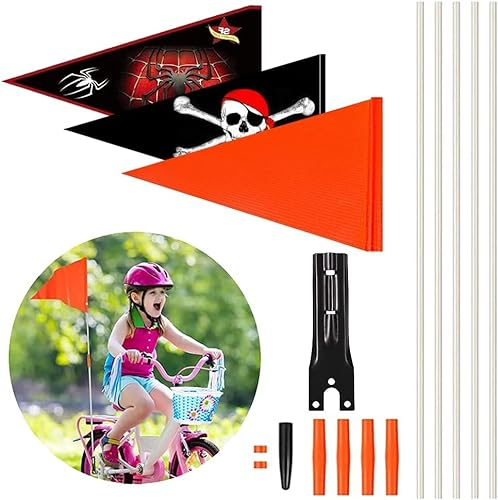 HuaMuDM 3PCS Fahrrad Wimpel Wimpelstange,Fahne fahrradanhänger,Kinder Fahrradfahne Sicherheitswimpel,Fahrrad Wimpel, Kinderfahrradfahne,Kinder Sicherheitswimpel