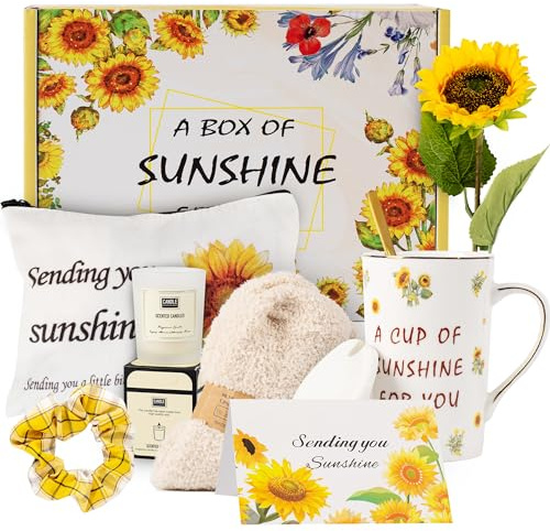 TOYIYAR Birthday Gift for Women, Get Well Soon, Sunflower, Sending You Sunshine, Unique Relaxation Box for Best Friend, Thinking of You
