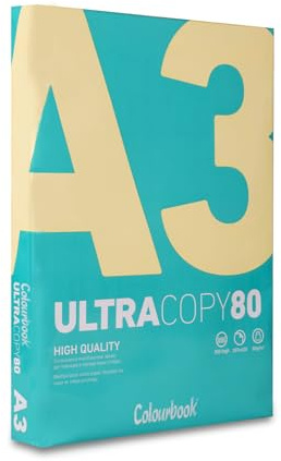 Colourbook | Carta A3 bianca 42x30cm, 80g/m², 500 fogli | Compatibile laser e inkjet, confezione robusta, uso ufficio e scolastico | Stampa nitida e versatile