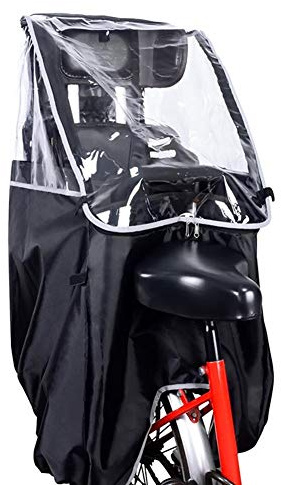 Rain Coat for BICYCLE, Transparent Cover for Kids Seat, Rain Cover for Bike Seat with Zipper, Rain Coat for Kids in Back Seat (Yinhinghiup94ym3c-11)