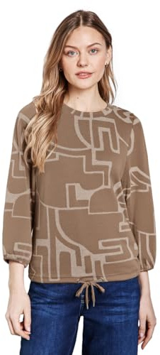 Mysig tröja med tryck, Sheer beige, 42