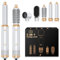 Brosse Soufflante avec 5 accessoires, Golden Goods Multistyler Sèche-cheveux, Airstyler 5-en-1, pour sécher, Brosse Coiffante Chauffante, Pour Lisser, Boucler, White/Gold Edition