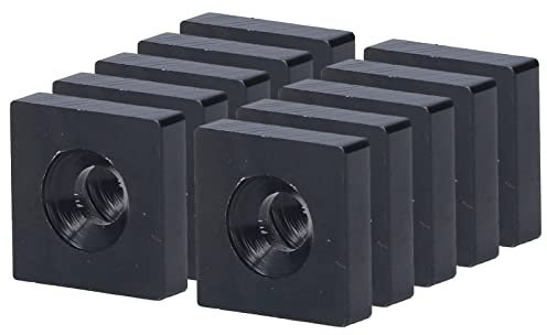 End Caps,Square Plastic End Aluminum Alloy 2020 Single Hole End Caps, 10Pcs Profile End Caps Single Hole Cover Plate for Industrial CNC Equipment & 3D Printer (Black)