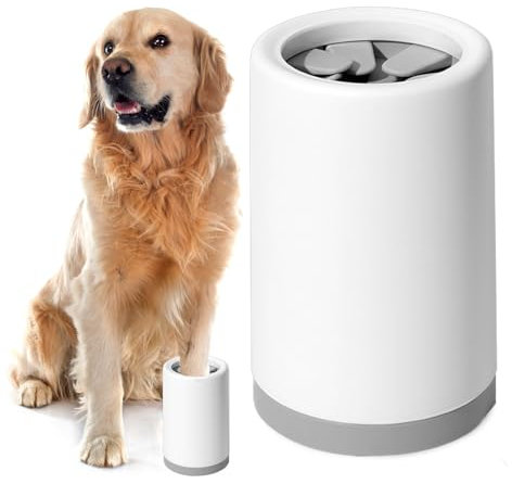 EHIOG Pfotenreiniger für Hunde – Tragbarer Pfotenreiniger zur Entfernung von Schmutz & Staub | Sanfte Reinigung für empfindliche Pfoten | Leicht zu bedienen & langlebig (Grau)