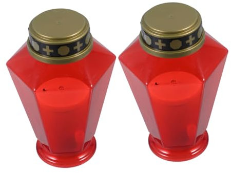 OUNONA 2pezzi Candele Led Fiamma Per Decorazioni Esterne Giardino e Cimitero Luce Delicata Design Riutilizzabile Per Feste e Commemorazioni