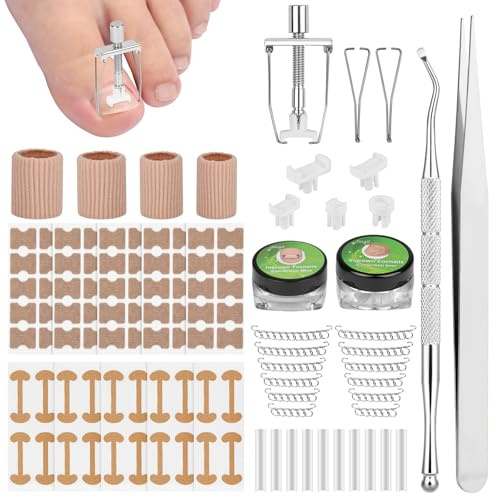 BUTBU Juego de Uñas Encarnadas, 104 PCS Uego de Correctores de Uñas Encarnadas, 70 Parche Corrector de Uñas, Soporte Curvo para Uñas de los Pies, para Tratamiento de Cuidado de Los Pies
