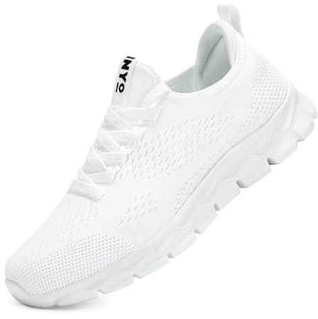 Womens Trainers Running Shoes Jogging Fitness Sneakers Lightweight Breathable Walking Gym Sports Casual Trainers Tennis Shoes，White Size 5 UK