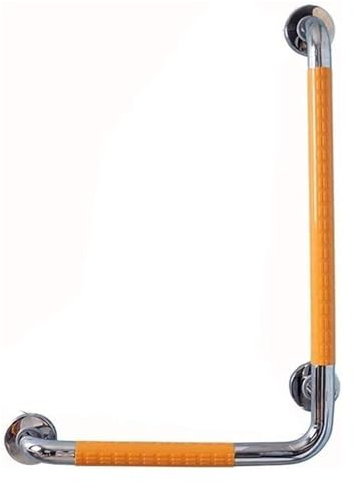 Maniglie per Vasca da Bagno, corrimano per WC, 90 Gradi, Antiscivolo, Senza Barriere, in Acciaio Inox, per Bagno, Doccia/Bianco