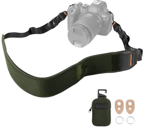 K&F CONCEPT Kameragurt, Professioneller Breit Kamera Gurt, Verstellbarer Kamera Schultergurt 109-133 CM für SLR DSLR Spiegelreflexkameras, Camera Strap mit Abnehmbare Reißverschlusstasche