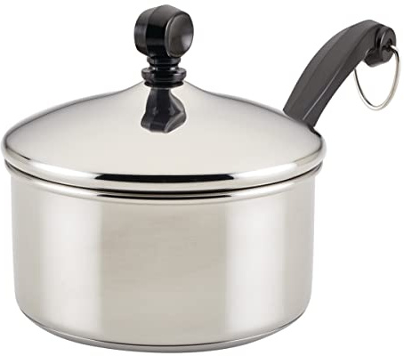 Farberware Classic Stainless Steel Sauce Pan/Saucepan with Lid, 1 Quart, Silver,50000,11.2D x 6.3W x 4.4H