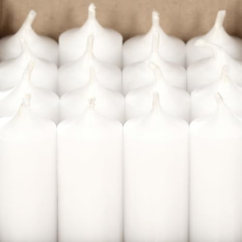 Bütic GmbH Lot de 8 bougies à tige colorées 180 mm x Ø 28 mm – Bougies hautement nettoyées, durée de combustion 8,5 h, inodores, faible suie avec combustion sans résidu, couleur : blanc