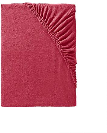 Spannbettlaken 180x200 weinrot bis Laken 200x200 cm beweglich - Mako Jersey Spannbetttuch in Bordeaux - Ideale Bettlaken für einen schönen Bettbezug