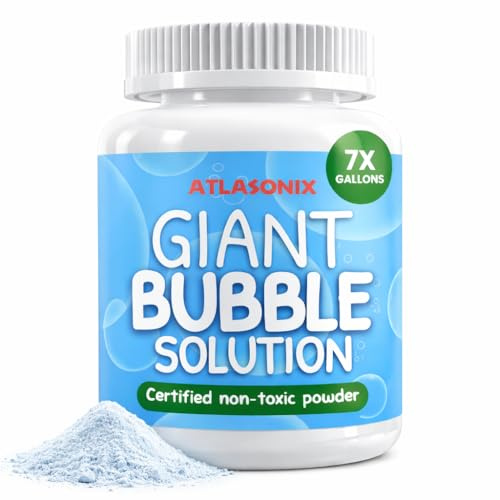 Giant Bubble Solution - Bubble Wands, Bubbles for Kids, Kids Bubbles Mix Powder Makes 896 OZ (7 Gallons) - The Original Solution Mix | 100% Kid Safe