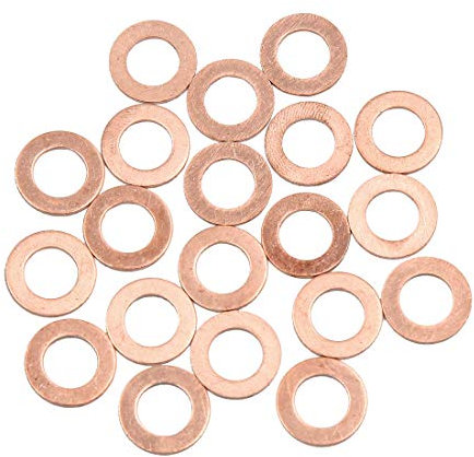 sourcing map 20 Stücke Flache Unterlegscheiben Kupfer Scheiben 9mm Innendurchmesser Dichtungsringe 9 x 16 x 1mm