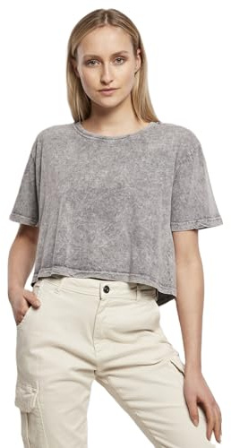 Build Your Brand Damer Acid Washed Cropped Tee T-shirt för damer