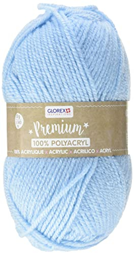 Glorex 5 1001 06 - Premium Wolle aus 100 % Acryl, leicht zu verarbeiten, vielseitig einsetzbar, wärmend, weich, nicht kratzend, 50 g, ca. 140 m, hellblau