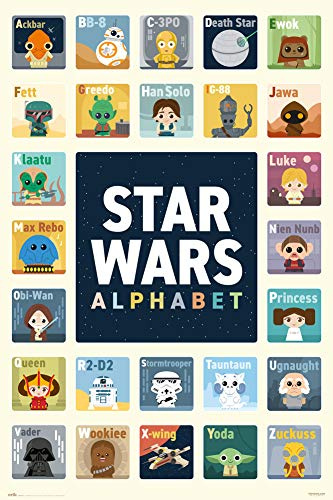 Grupo Erik Star Wars Alphabet Poster - 36 x 24 inches / 91.5 x 61 cm - Shipped Rolled Up - Cool Posters - Art Poster - Posters & Prints - Wall Posters