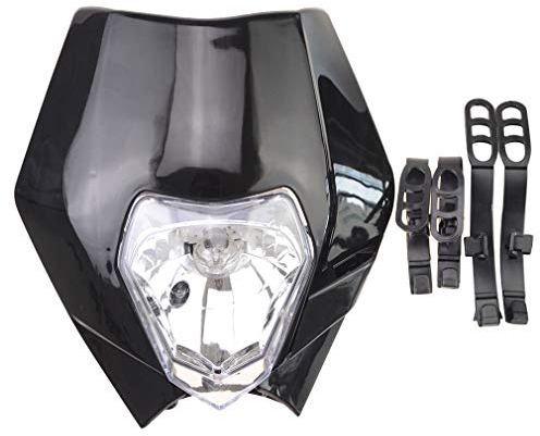 WOOSTAR 12V 35W Enduro Scheinwerfer S2 Halogen Glühlampe Ersatz für Suzuki SX EXC XCF Supermoto Chinesisch ATV Roller Pocket Dirtbike Schwarz