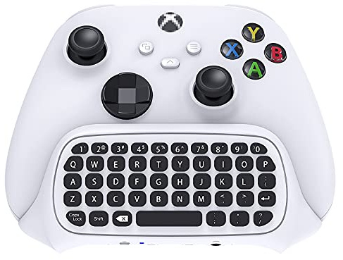 Kabellose Controller-Tastatur Kompatibel mit Xbox Series X/S Controller, 2,4 GHz Chatpad mit Audio-/Headsetanschluss, Kompatibel mit Xbox One X/S - Weiß
