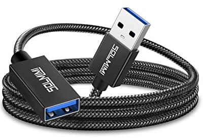 SOLMIMI USB Verlängerung Adapterkabel A Stecker auf A Kupplung Erweritungskabel für USB-Stick, Tastatur, Drucker, Scanner, PS4, PS5, Hub, Kamera, externe Festplatte - 2.4m