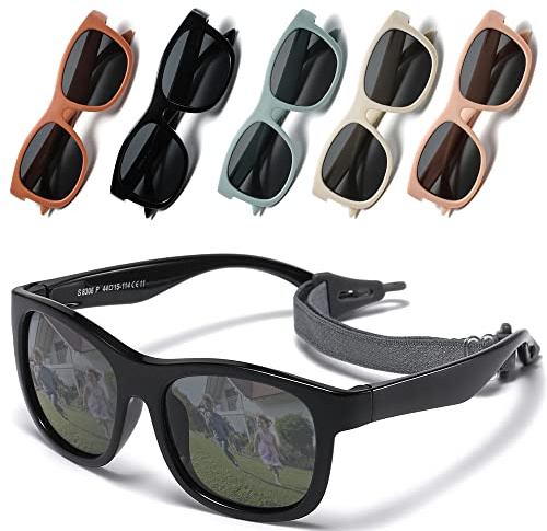 Musivon Baby Sonnenbrille 6 monate - 2.5 Jahre, Polarisierte Kinder Sonnenbrille Flexibler Rahmen fur Jungen Mädchen