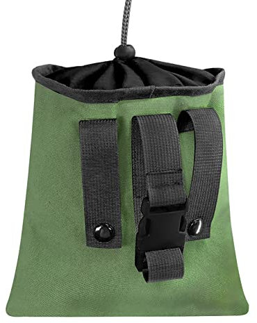 Sac de recherche de nourriture Toile cirée Pliable Camping en plein air Poche de recherche de nourriture Stockage de champignons Eau Ceinture en cuir Lampe Téléphone Portable (Green, One Size)