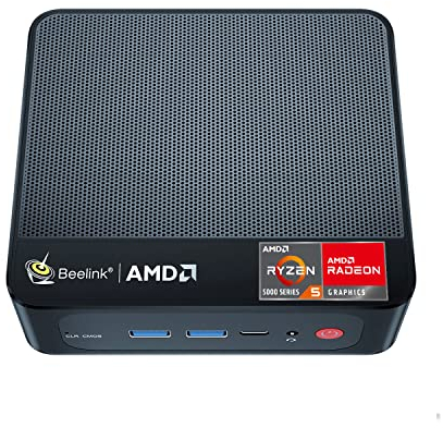Beelink SER5 Mini PC, AMD Ryzen 5 5500U (6C/12T, bis zu 4,0GHz) 32GB DDR4 RAM 500GB NVMe SSD Mini Desktop Computer 4K 60Hz Triple Display, WiFi6/BT5.4/HDMI/DP/USB3.2