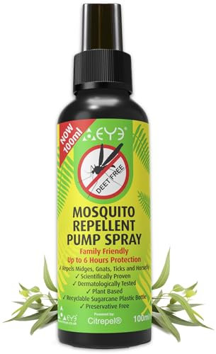 THEYE Natural Mosquito & Insect Repellent Spray – DEET-Free, Long-Lasting Protection, 100% Natural Ingredients, Safe for Skin, Travel-Friendly 100ml