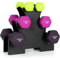 Hantelset 2x1kg, 2x2kg, 2x3kg mit Rack - 12 kg Farbwahl - Kurzhanteln 6er Set aus Gusseisen mit Vinyl, Hantelständer, Gewichte für Home Gym, Fitnessstudio Training Krafttraining, rutschfeste Neopren