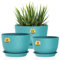 Homeuouz 3 Packs Großer Blumentopf mit Bewässerungssystem, 30.5/25.4/22.9cm Pflanzentopf mit Bewässerungssystem, Übertopf mit Untersetzer, Blumentöpfe Set Ideal für Innen und Balkongärten, Dunkelgrün