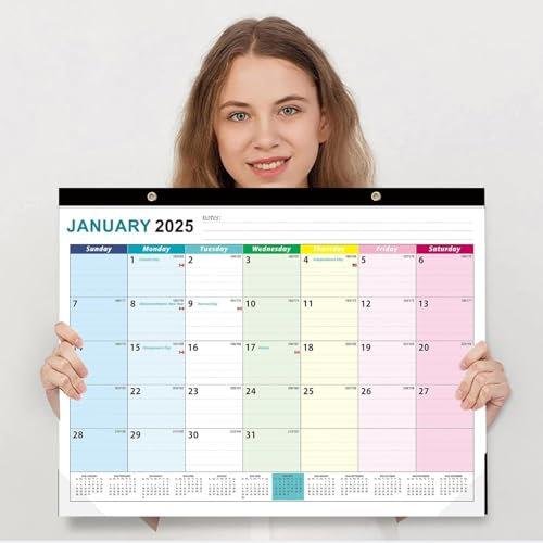 Wall Calendar, 2026/27 UK Large Wall Calendar Runs From January 2026 - June 2027 22 x 17 Inches Large Desk Calendar for Family Kitchen Home or Office (Colorful)