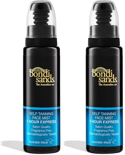 Bondi Sands - Self Tanning Face Mist 1 Hour Express - Auto-bronzant pour le visage - Spray bronzant pour un bronzage naturel et rapide sans soleil, 70 ml (Lot de 2)