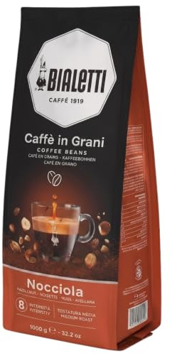 Bialetti Esperto Grani, Café en Grano, Aromatizado con Avellana, 1 KG