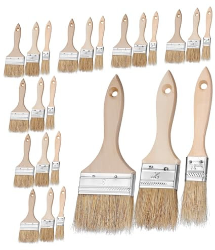 LIFKOME 24 Piezas Pinceles de Pintura y Barbacoa de Madera de Pinceles Pintura Hornear y Material Duradero y Diseño Ergonómico