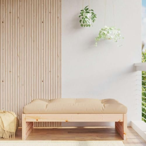 Mokuyary Tabouret de jardin 120 x 80 cm - En bois massif - En pin - Pour salon, terrasse, jardin, balcon - A